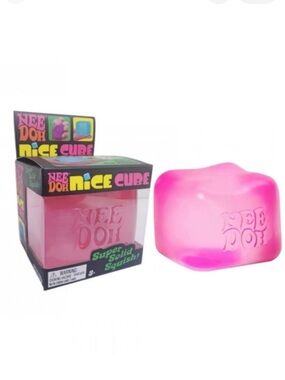 NeeDoh The Original Nice🧊 Cube Super Solid Squish, Pink